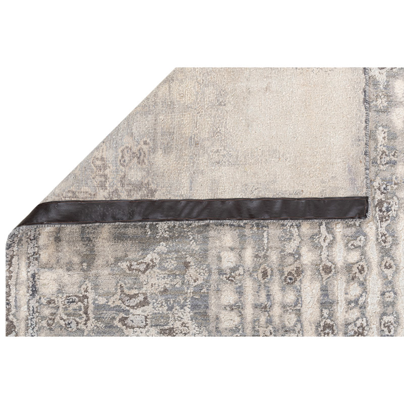 Hand Knotted Abstract Area Rug in Sand/Beige/Gray, Rectangle 8' x 10'