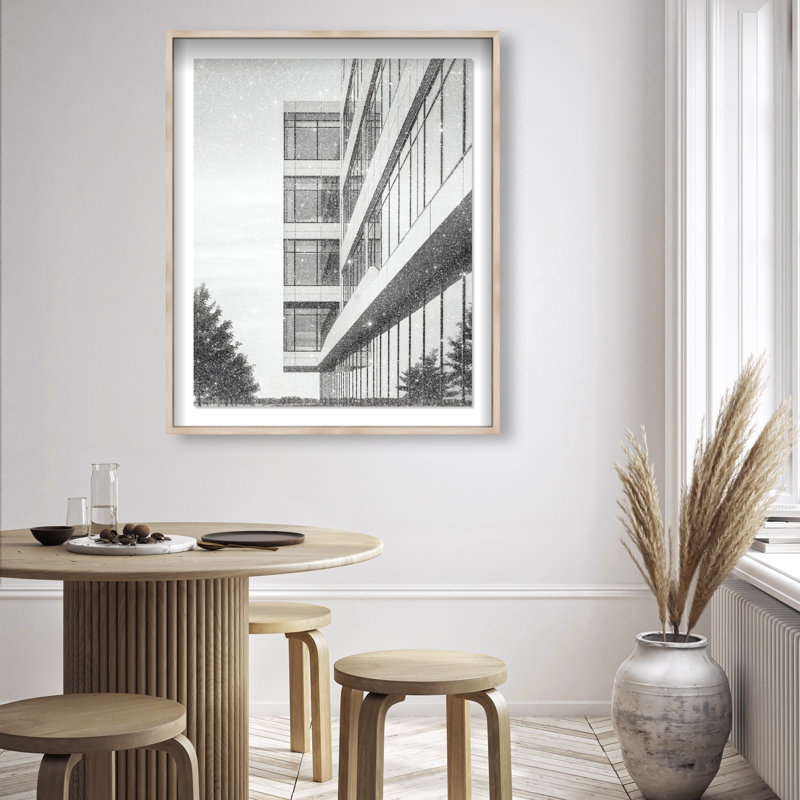 Glass Labyrinth II Framed Graphic Art, 25.5"H x 21.5"W, Natural Oak Shadowbox