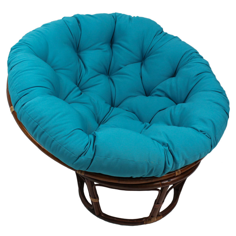 Outdoor Papasan Seat Cushion, 52" W x 52" D, Aqua Blue