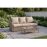 Ensemble de canapé d'extérieur en rotin gris clair 2 pièces avec table basse Camil - Mobilier de patio résistant aux intempéries avec coussins Biege