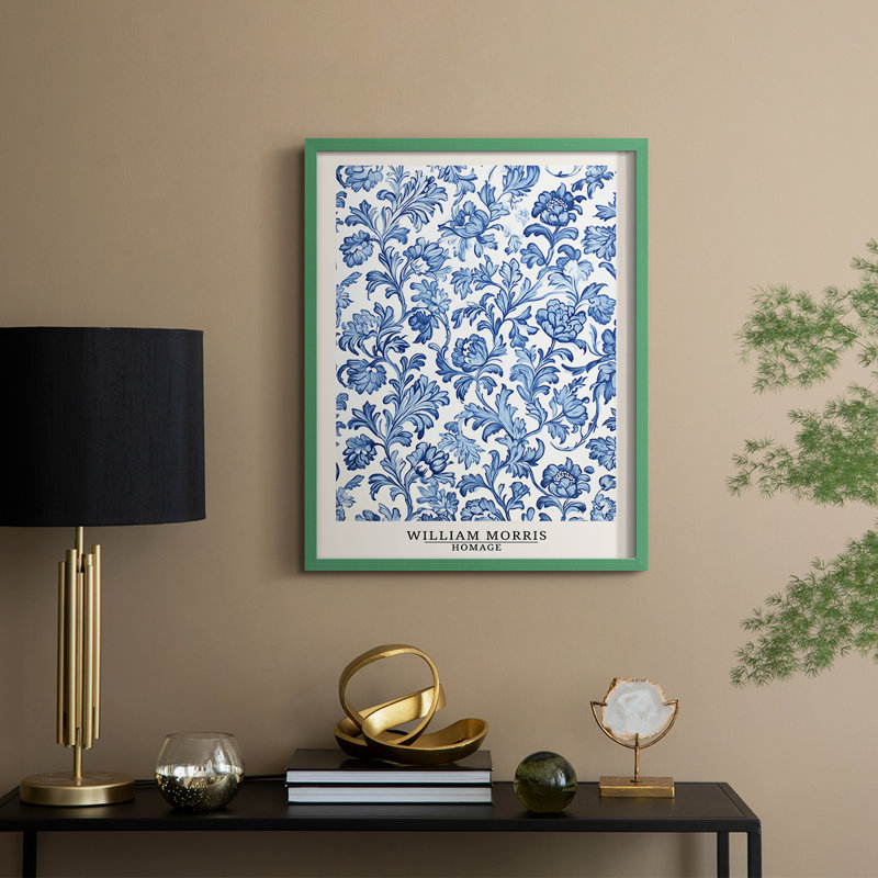 WM MORRIS Series DCII Framed Print - Solid Wood, 30" H x 24" W, Vert