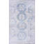 Antique Light Ivory Color Faded Blue Geometric Design Cotton Agra Rug From India