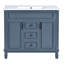 Meuble-lavabo 36 po avec lavabo supérieur, armoire à miroir Royal, armoire de rangement moderne avec 2 portes à fermeture douce et 2 tiroirs, meuble-lavabo simple