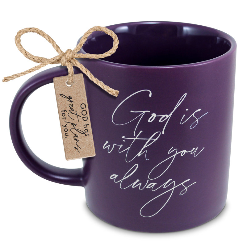 Tasse mauve «God Is With You Always 18Oz»