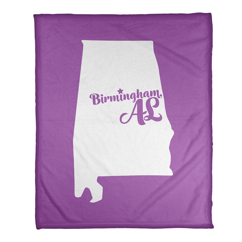 Jeté polaire de birmingham alabama, l 52,5 po x L 62,5 po, Violet
