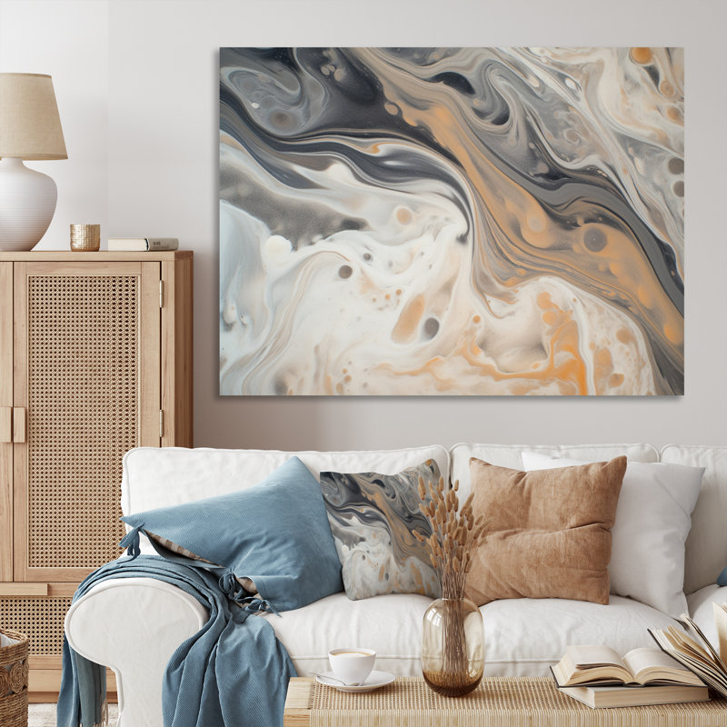 Marbre abstrait avec reproduction de l'espace VI, reproduction d'art sur toile, H 16 po x l 32 po x P 1 po, Toile tendue