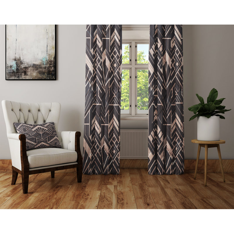 Paire de rideaux Art Deco, L 40 po x L 61 po