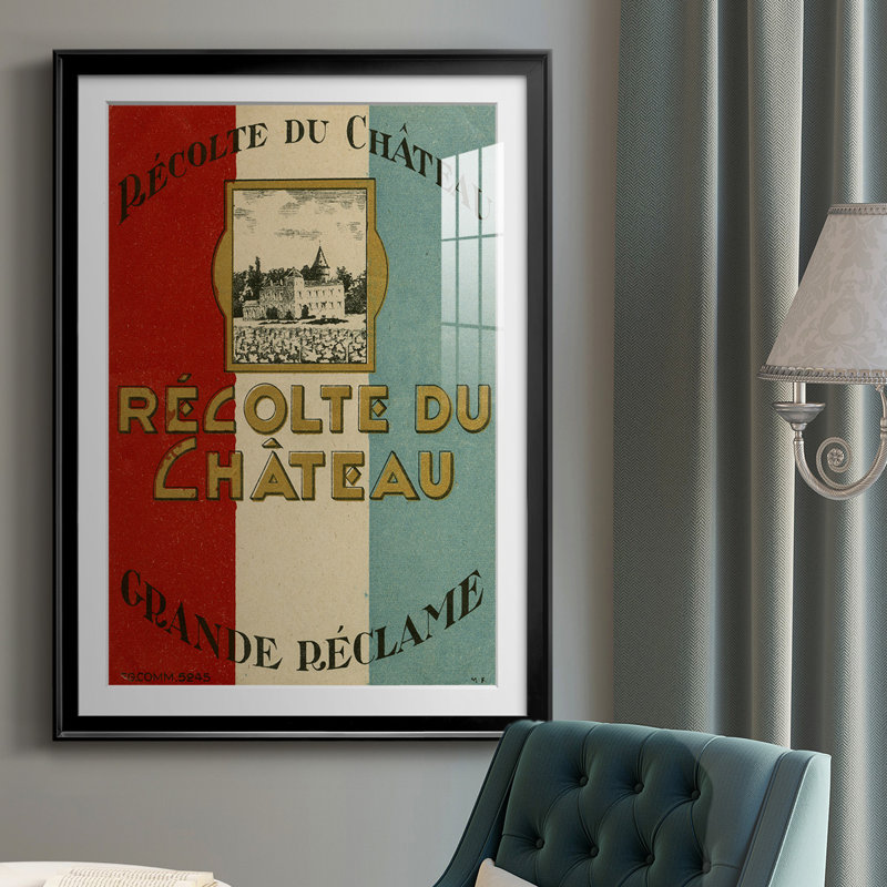 " Recolte Du Chateau ", Black Framed, 24.5" H x 18.5" W x 1" D