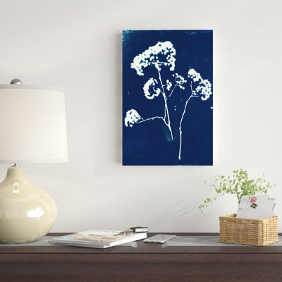 " Navy Botanical Silhouette " Painting Print
