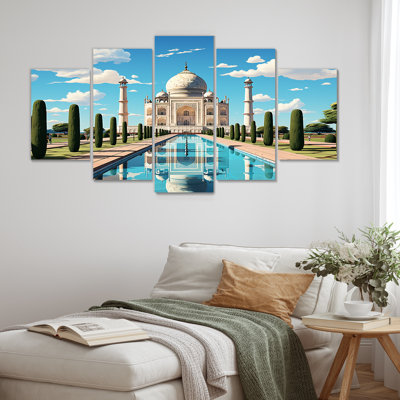 «Indian Art Taj Mahal Sunshine - Indian Art Multipanel Wall Art Set