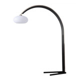 Vaulted Arc Floor Lamp by Peter Morelli - 86", 1968 design, Black Wood, Satin Nickel, Dimmer Switch, V-base