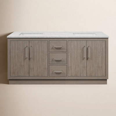 Kamila 72'' Double Bathroom Vanity with Marble Top