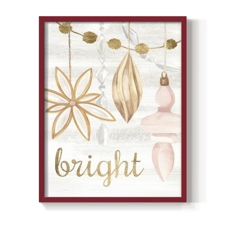 Impression encadrée de la collection Elegant Ornaments - bois massif, 15" H x 12" W, Rouge