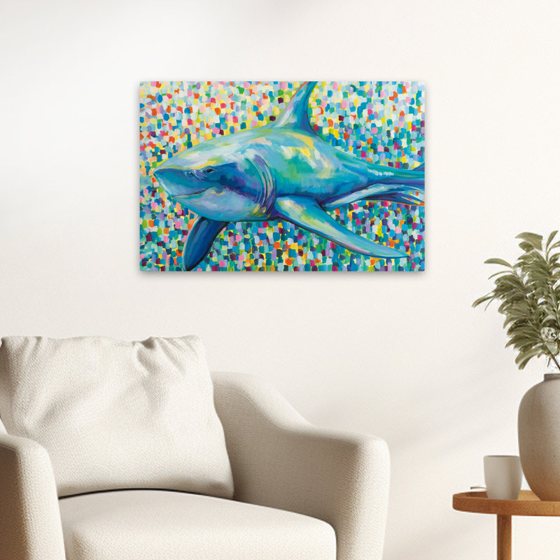 Abstract And Animal Chatham Shark Art, 16" H x 24" W