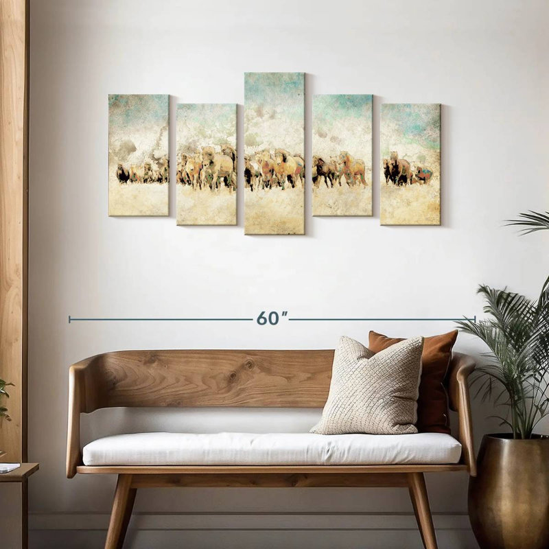 Brampt Roaming Horses, 24'' H X 49'' W