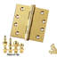 Charnière de porte simple à roulement à billes en laiton massif H 4,5 po x l 4,5 po-67148951