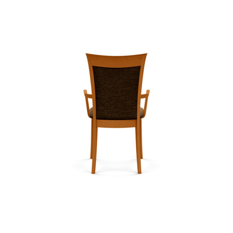Morgan Upholstered Arm Chair, Natural Cherry, Microseude Onyx