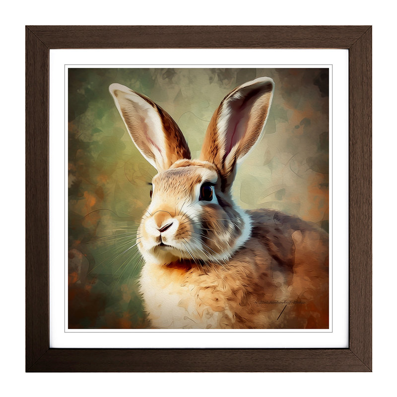 Rabbit Digital No.6 - Framed Print, Walnut