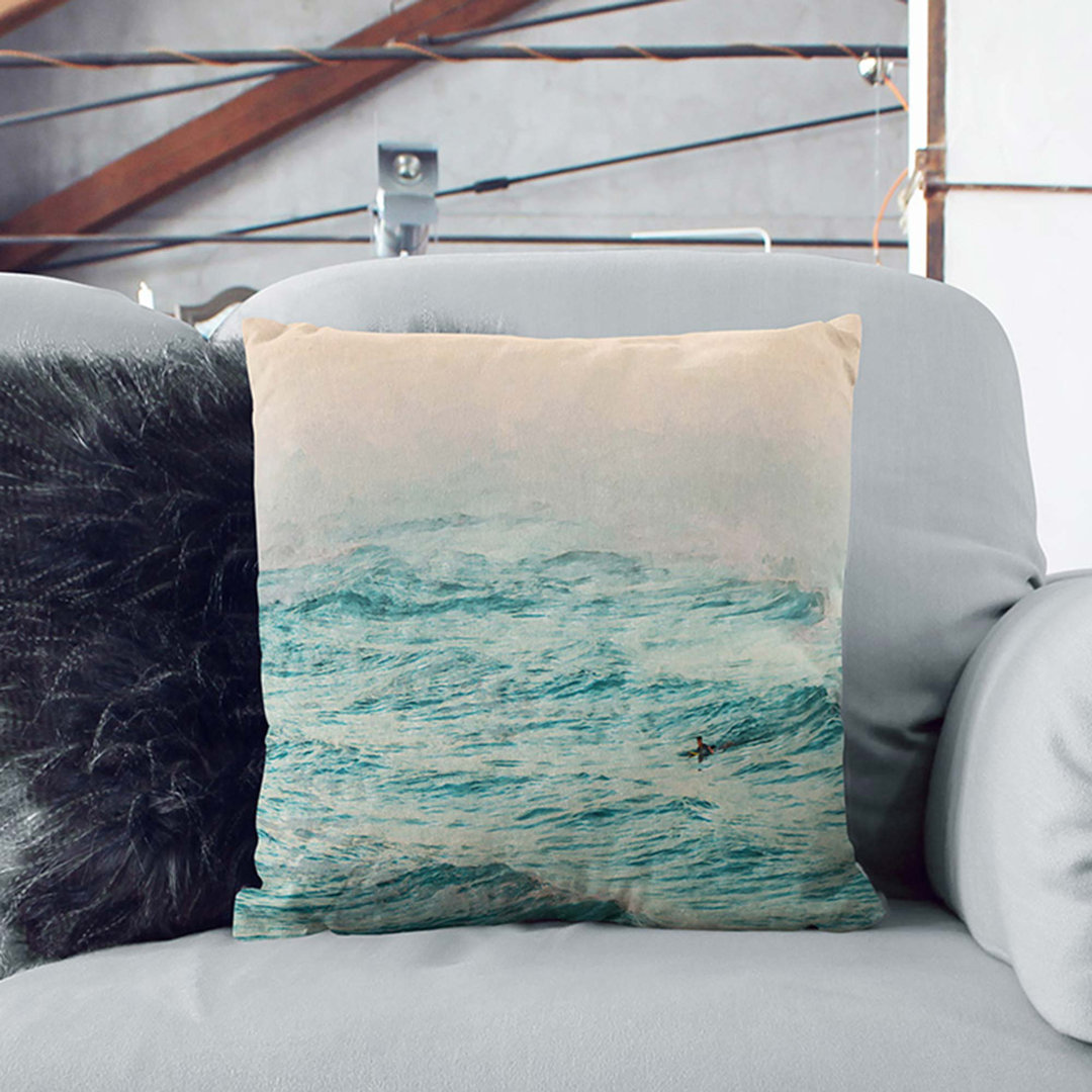 Surfing in Daytona Beach Cushion with Filling