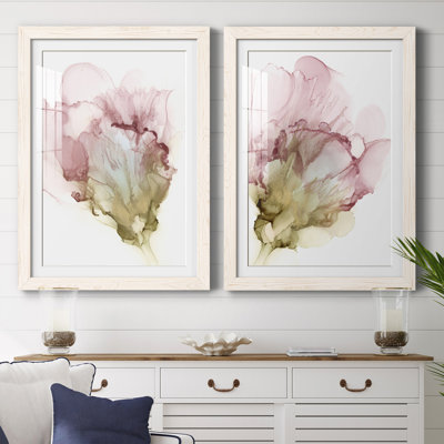Floraison rose I encadré mat - prêt à accrocher