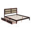 Structure de lit en caoutchouc et bois avec deux tiroirs de rangement-892477763-892477761