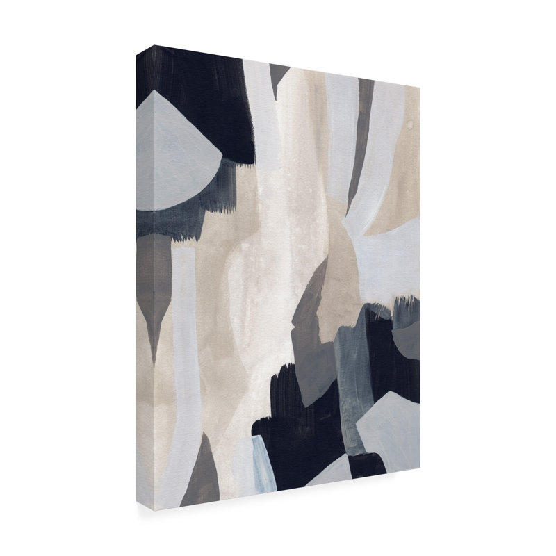 Neutral Abstract Canvas Art in Black, White, and Gray