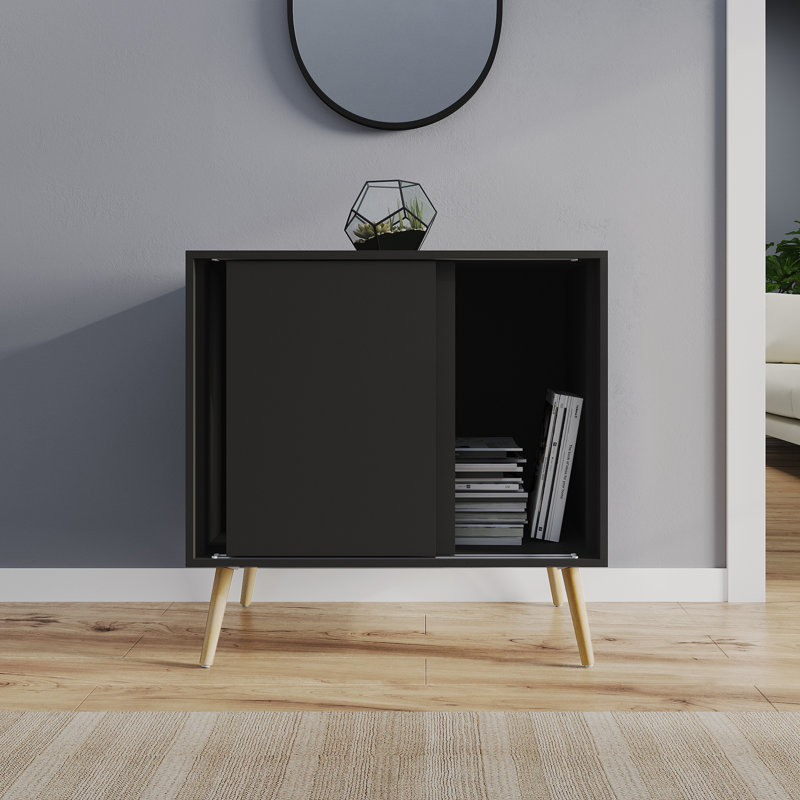 Rectangle Accent Cabinet, Black/Pine