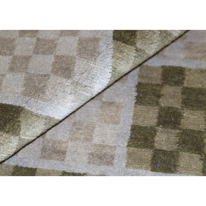 Wool Checkered Area Rug