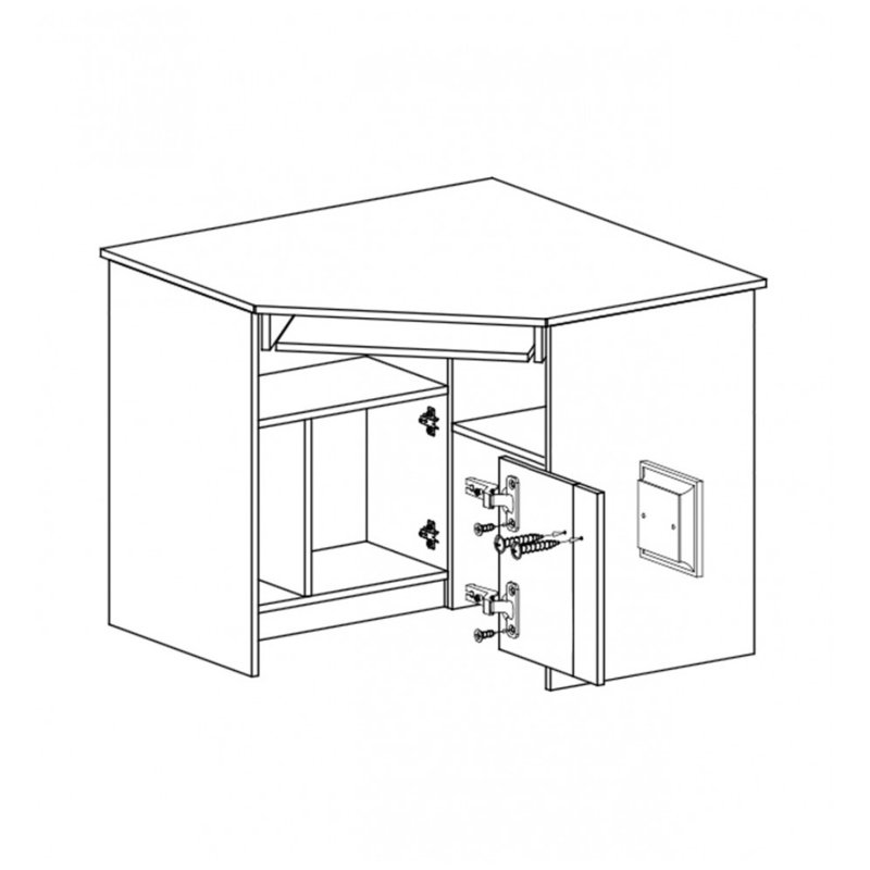 Edminas Corner Computer Desk, Anthracite