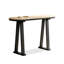 Table d'appoint décorative contemporaine en matériaux mixtes avec plateau en travertin pour l'entrée de la maison-133349156-133349159-133349160