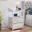 2-Drawer Nightstand with Charging Station & RGB Light Strip, Fabric Drawers-149086609