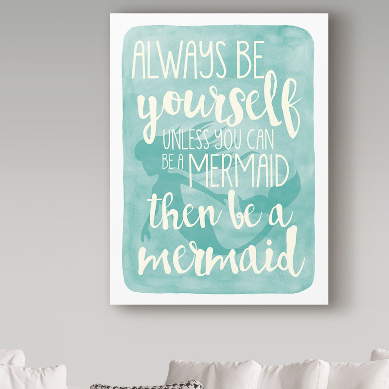 Keishawna «Mermaid», art textuel sur toile tendue, H 19 po x l 14 po
