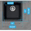 Évier de bar à simple cuve en granite 16 pouces Houzer Quartztone - E-100 SLATE