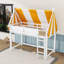 Lit mezzanine avec baldaquin jaune vif et blanc et lumières DEL-1364982002-1364982000