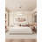 Modern Cream Bedside Table with 2 Drawers - Minimalist Nightstand with Leather Pulls for Bedroom, Solid Wood Storage Cabinet