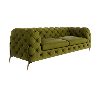 Chesterfield Sofa Atoka with Gold Metal Legs