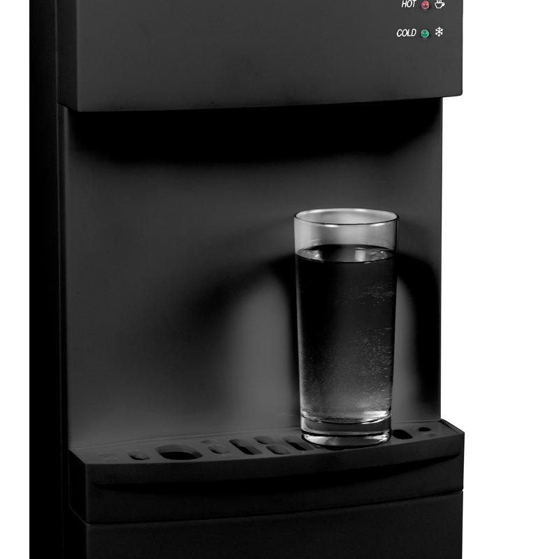 Black Freestanding Top Loading Hot and Cold Water Dispenser