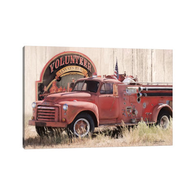 Volunteer Firefighter by Lori Deiter - Wrapped Canvas Print