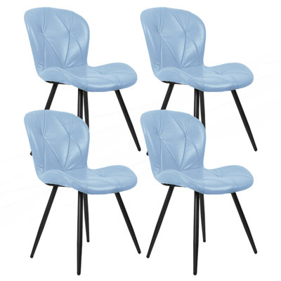 Set of 4 Upholstered Dining Chair with Metal Legs