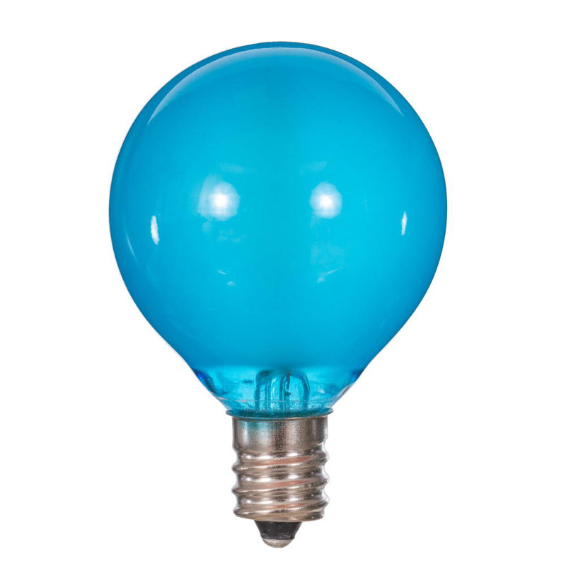 18Lt LED Glass G40-E12 Filament End-Connecting Set, Blue