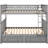 Convertible Full Over Bunk Bed With Drawers - Gray Bedroom Luxury Guardrail Protection, Drawer Storage, Solid-1738212887-1738212885