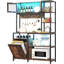 Étagère de boulanger de 42,5 po, armoire à café, support à micro-ondes de ferme avec support à vin, étagères de boulanger pour la cuisine avec rangement