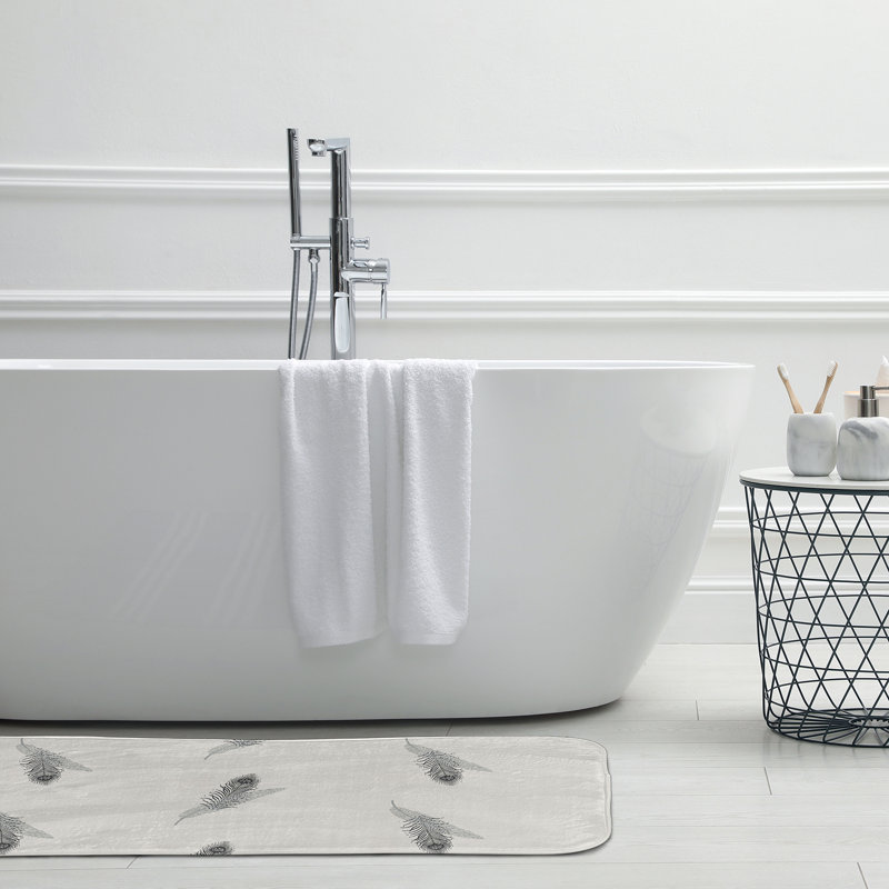 Tapis de bain GGG, L 17 po x L 24 po, Gris