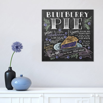Blueberry Pie Recipe - Print on Canvas