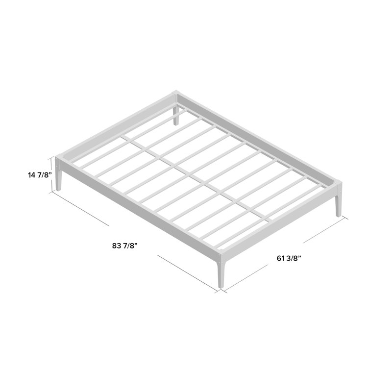Channin Solid Wood Platform Bed, Queen, Walnut