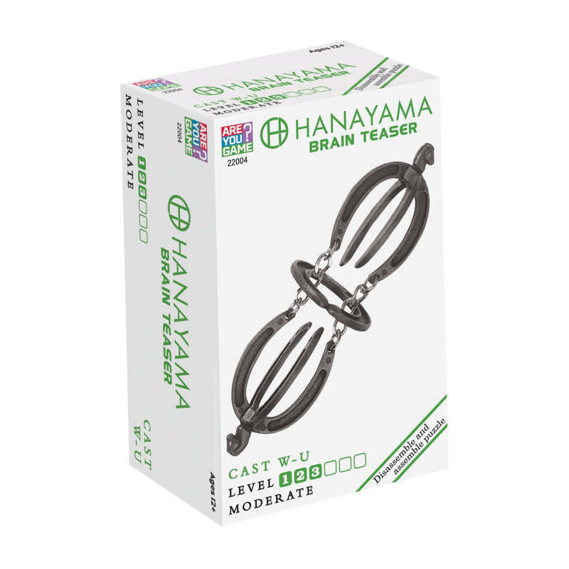 Hanayama niveau 3 casse-tête W-U, Gris foncé