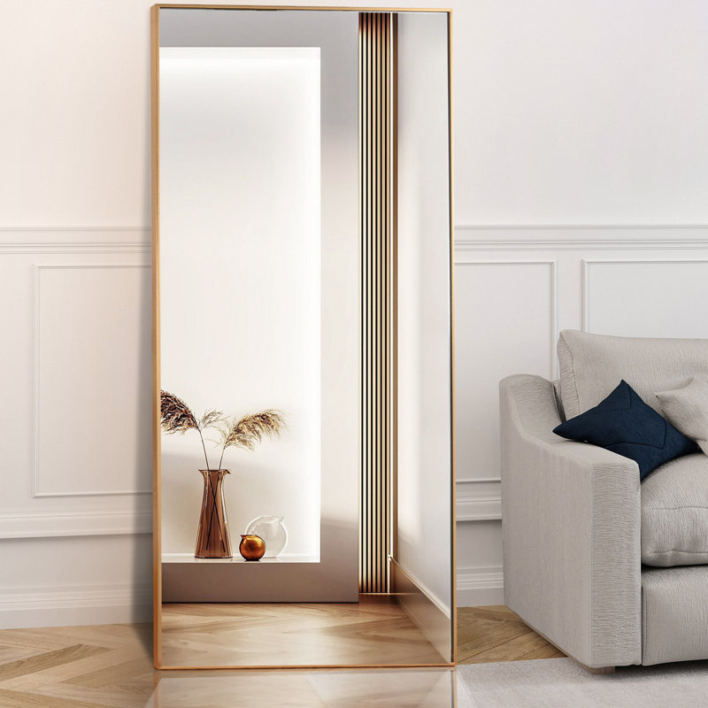 Miroir de plancher pleine longueur FL, Doré, 71 po x 31 po