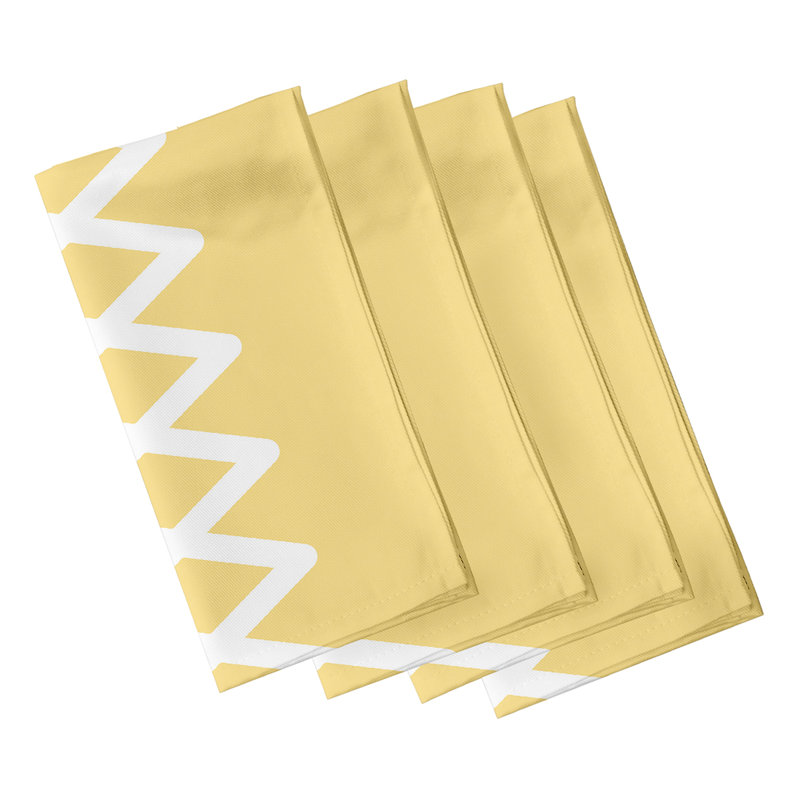 Serviette géométrique à lacets, L 18 po x L 18 po, Jaune