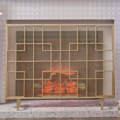 Sonia 1 Panel Iron Fireplace Screen