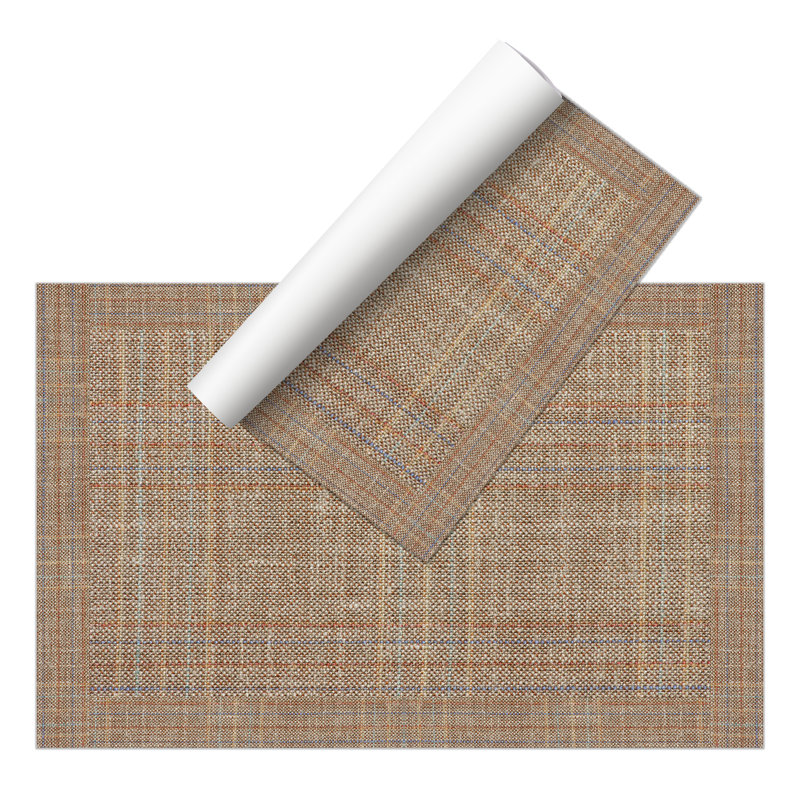 Safeera Vinyl Machine Printed Area Rug, Rectangle 5'3" x 7'10.5"